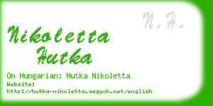 nikoletta hutka business card